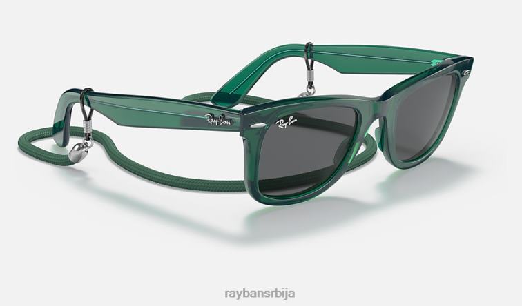 Ray-Ban оригинални колор блок путева P0HP1390 наочаре за сунце полирана провидна зелена/тамно сива мушкарци