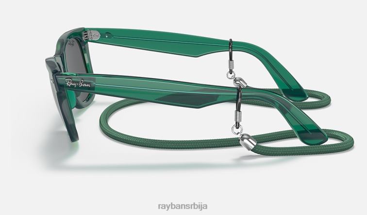 Ray-Ban оригинални колор блок путева P0HP1390 наочаре за сунце полирана провидна зелена/тамно сива мушкарци