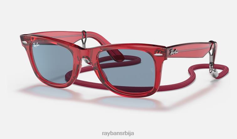 Ray-Ban оригинални колор блок путева P0HP1391 наочаре за сунце полирана провидна црвена/плава мушкарци