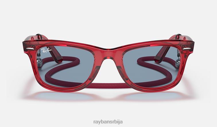 Ray-Ban оригинални колор блок путева P0HP1391 наочаре за сунце полирана провидна црвена/плава мушкарци