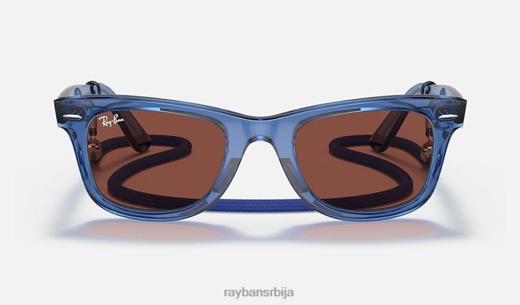Ray-Ban оригинални колор блок путева P0HP1392 наочаре за сунце полирана провидна плава/црвена мушкарци