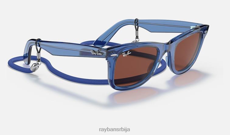 Ray-Ban оригинални колор блок путева P0HP1392 наочаре за сунце полирана провидна плава/црвена мушкарци