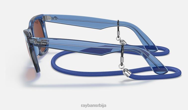 Ray-Ban оригинални колор блок путева P0HP1392 наочаре за сунце полирана провидна плава/црвена мушкарци