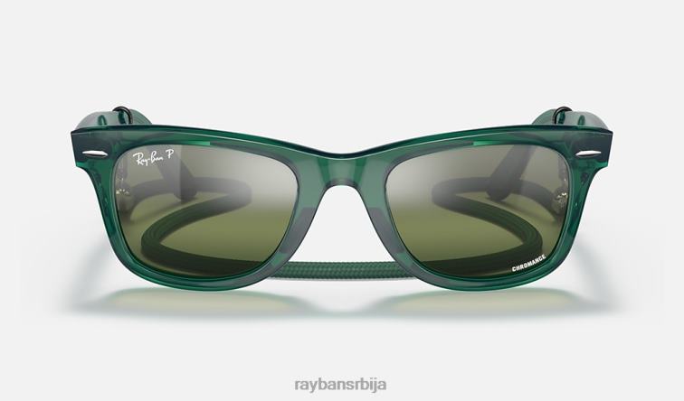 Ray-Ban оригинални колор блок путева P0HP1394 наочаре за сунце полирана прозирна зелена/сребрна/зелена мушкарци