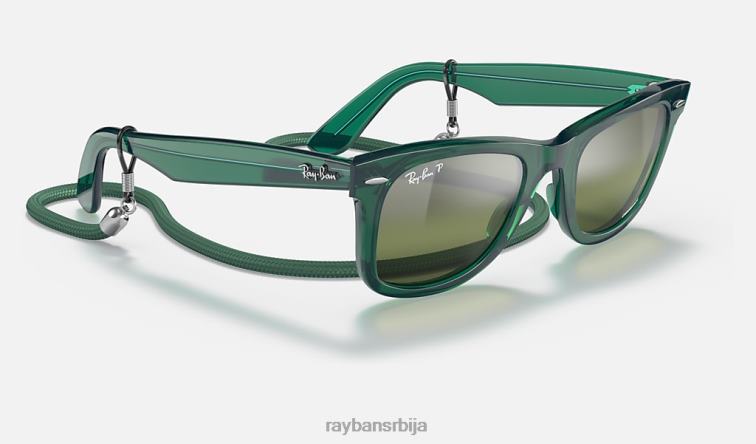 Ray-Ban оригинални колор блок путева P0HP1394 наочаре за сунце полирана прозирна зелена/сребрна/зелена мушкарци