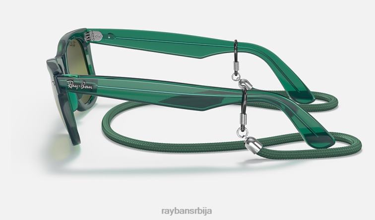 Ray-Ban оригинални колор блок путева P0HP1394 наочаре за сунце полирана прозирна зелена/сребрна/зелена мушкарци