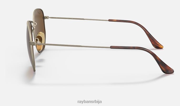Ray-Ban хексагонални титанијум P0HP1407 наочаре за сунце полирано злато/браон мушкарци