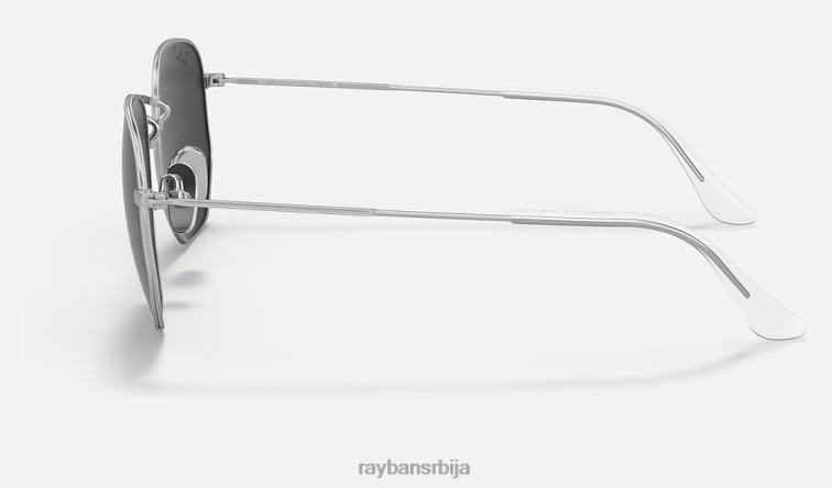 Ray-Ban хексагонални титанијум P0HP1409 наочаре за сунце полирано сребрно/сиво мушкарци