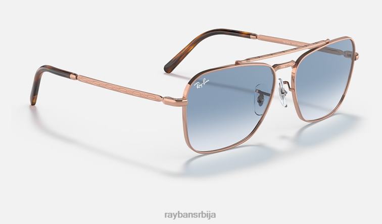 Ray-Ban нови караван P0HP140 наочаре за сунце полирано ружичасто злато/плаво мушкарци