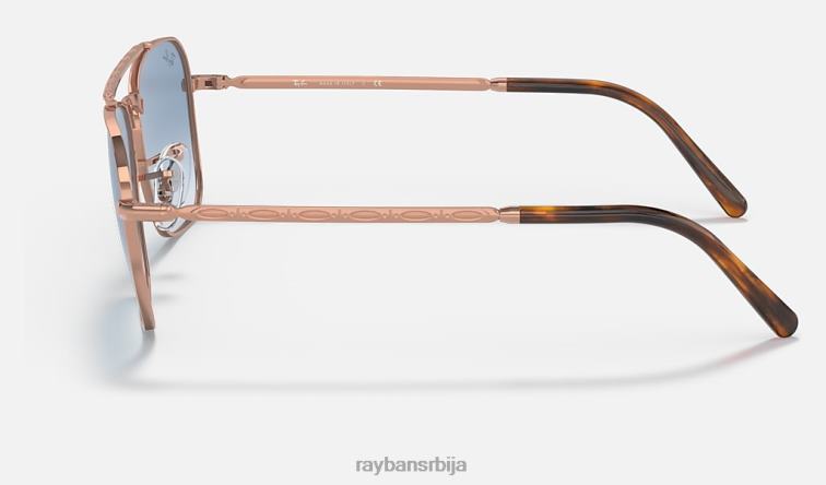 Ray-Ban нови караван P0HP140 наочаре за сунце полирано ружичасто злато/плаво мушкарци