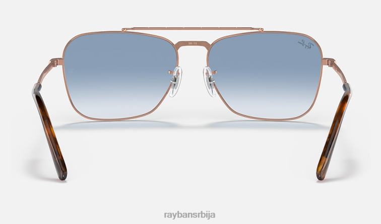 Ray-Ban нови караван P0HP140 наочаре за сунце полирано ружичасто злато/плаво мушкарци