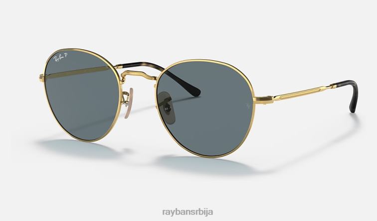 Ray-Ban Давид P0HP1426 наочаре за сунце полирано златно/плаво мушкарци