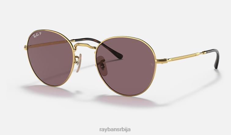 Ray-Ban Давид P0HP1427 наочаре за сунце полирано злато/љубичасто мушкарци