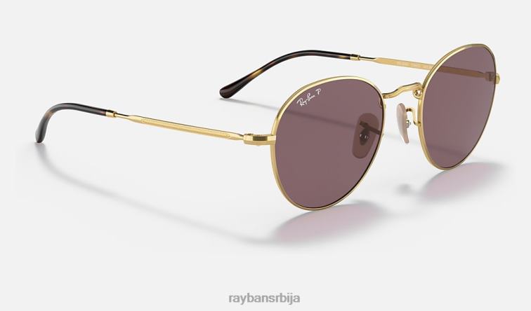 Ray-Ban Давид P0HP1427 наочаре за сунце полирано злато/љубичасто мушкарци