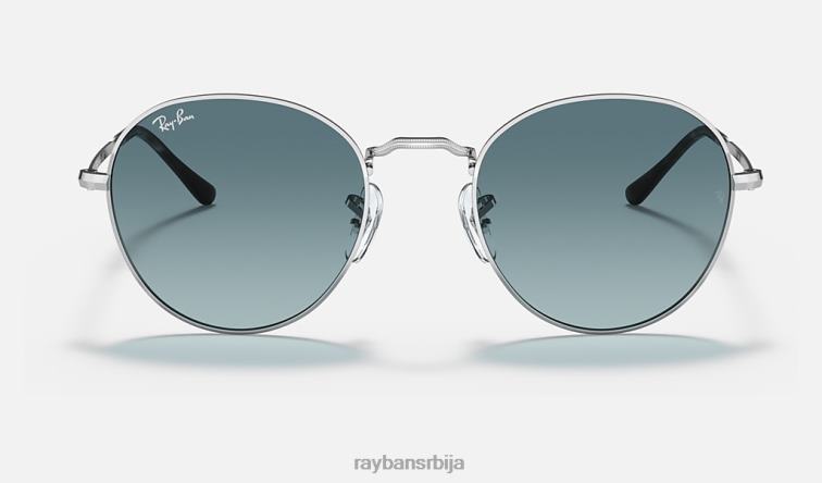 Ray-Ban Давид P0HP1428 наочаре за сунце полирано сребрно/плаво мушкарци