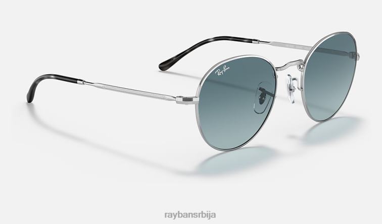 Ray-Ban Давид P0HP1428 наочаре за сунце полирано сребрно/плаво мушкарци