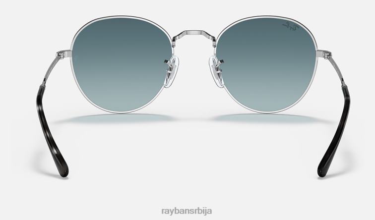 Ray-Ban Давид P0HP1428 наочаре за сунце полирано сребрно/плаво мушкарци