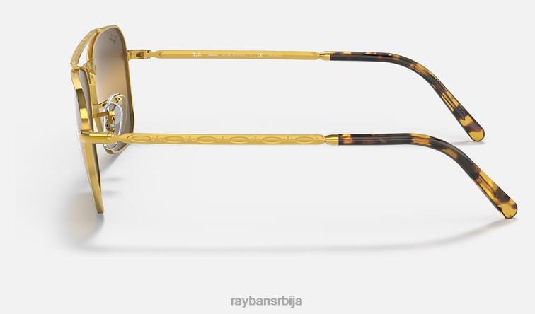 Ray-Ban нови караван P0HP142 наочаре за сунце полирано злато/сребро/браон мушкарци