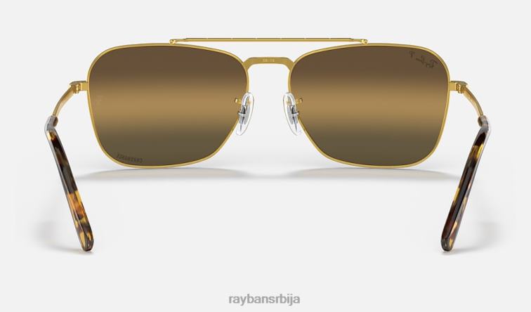 Ray-Ban нови караван P0HP142 наочаре за сунце полирано злато/сребро/браон мушкарци