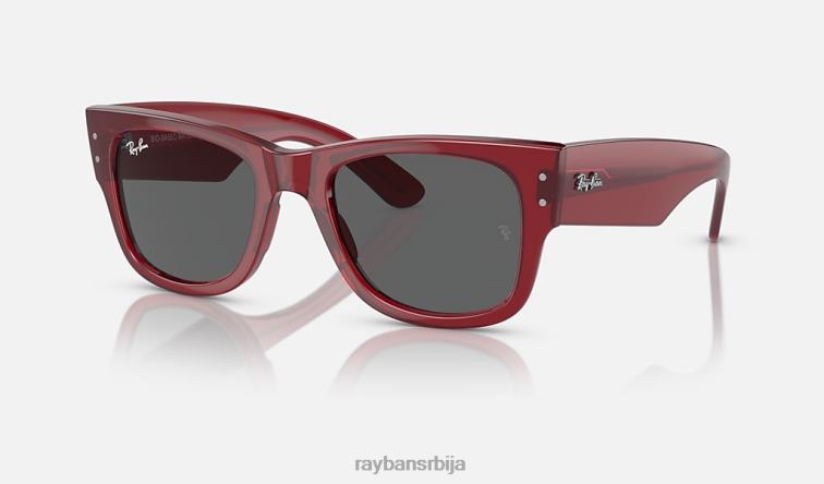 Ray-Ban мега ваифарер био-басед P0HP144 наочаре за сунце полирана провидна црвена/тамно сива мушкарци