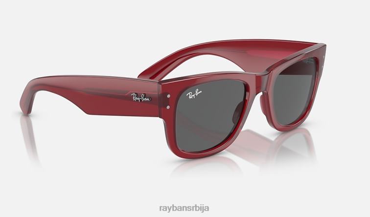 Ray-Ban мега ваифарер био-басед P0HP144 наочаре за сунце полирана провидна црвена/тамно сива мушкарци