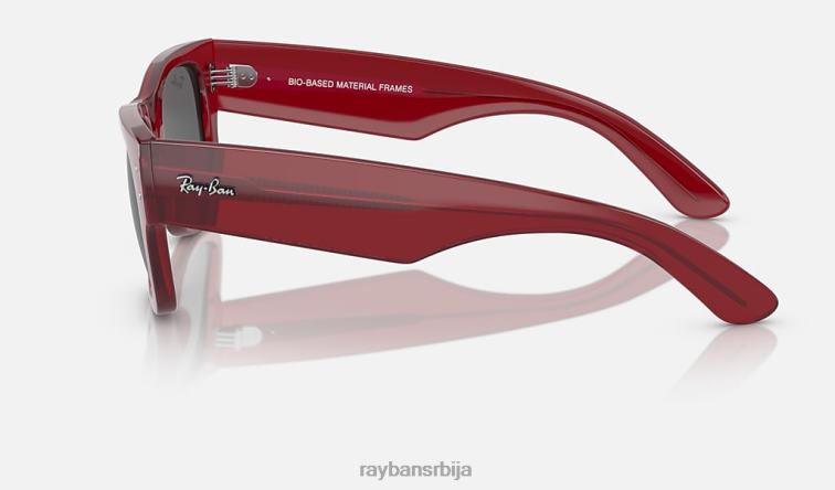 Ray-Ban мега ваифарер био-басед P0HP144 наочаре за сунце полирана провидна црвена/тамно сива мушкарци