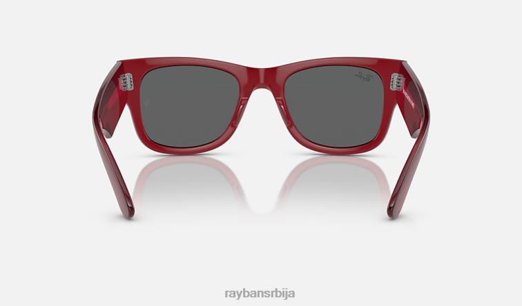 Ray-Ban мега ваифарер био-басед P0HP144 наочаре за сунце полирана провидна црвена/тамно сива мушкарци