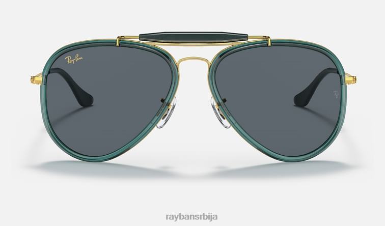 Ray-Ban оутдоорсман P0HP1456 наочаре за сунце полирано златно/плаво мушкарци