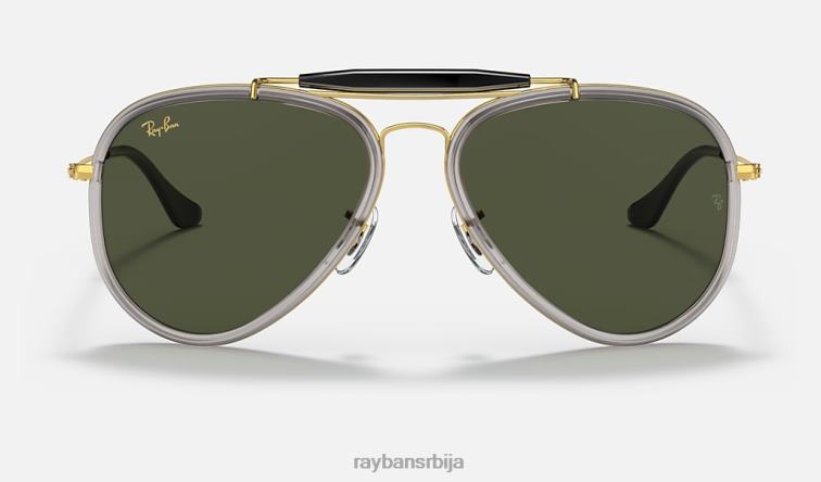 Ray-Ban оутдоорсман P0HP1457 наочаре за сунце полирано златно/зелено мушкарци