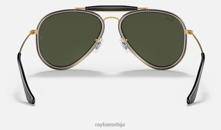 Ray-Ban оутдоорсман P0HP1457 наочаре за сунце полирано златно/зелено мушкарци