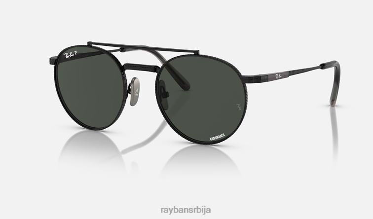 Ray-Ban роунд ии титанијум P0HP1461 наочаре за сунце полирана црна/тамно сива мушкарци