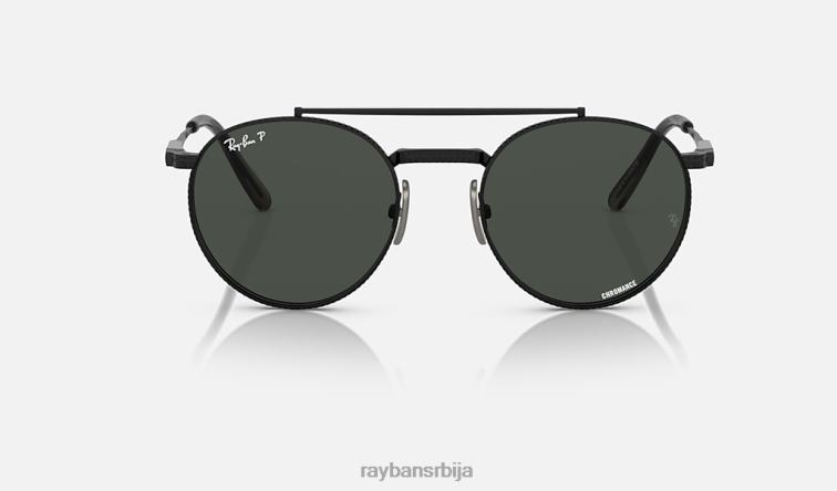 Ray-Ban роунд ии титанијум P0HP1461 наочаре за сунце полирана црна/тамно сива мушкарци