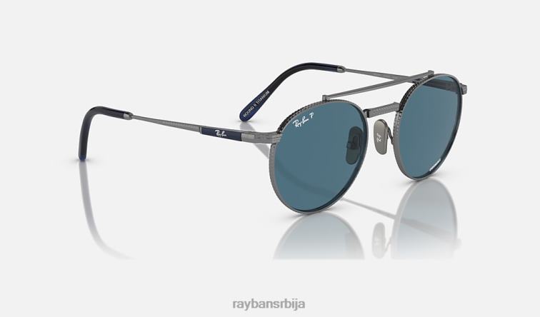 Ray-Ban роунд ии титанијум P0HP1462 наочаре за сунце углачан гунметал/плаво мушкарци