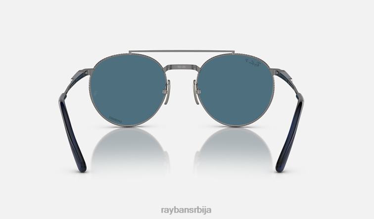 Ray-Ban роунд ии титанијум P0HP1462 наочаре за сунце углачан гунметал/плаво мушкарци