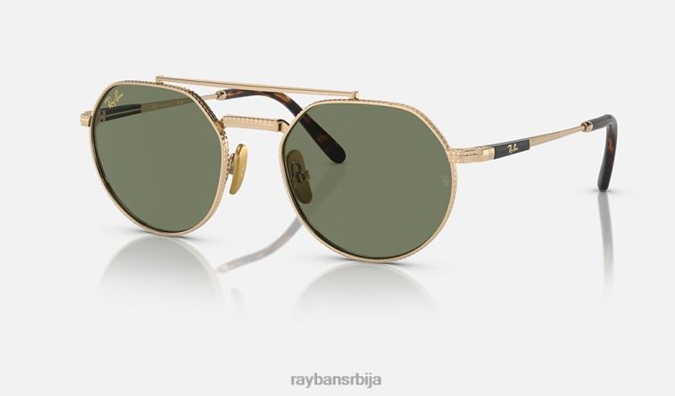 Ray-Ban јацк ии титанијум P0HP1463 наочаре за сунце полирано златно/зелено мушкарци