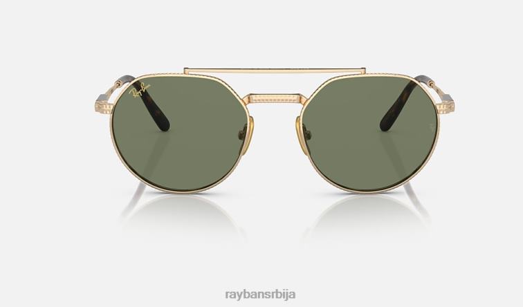 Ray-Ban јацк ии титанијум P0HP1463 наочаре за сунце полирано златно/зелено мушкарци