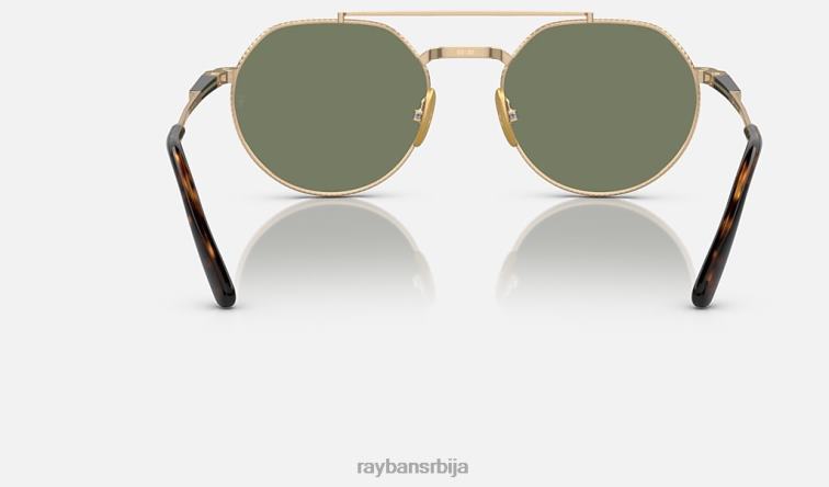 Ray-Ban јацк ии титанијум P0HP1463 наочаре за сунце полирано златно/зелено мушкарци