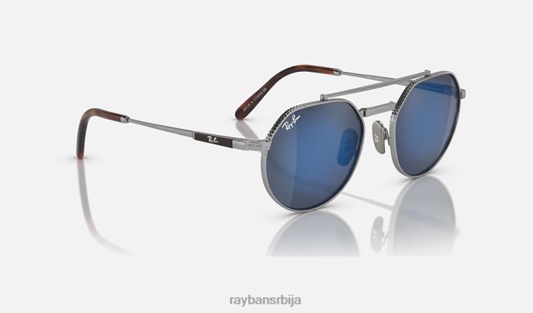 Ray-Ban јацк ии титанијум P0HP1464 наочаре за сунце полирано сребрно/сиво плаво мушкарци