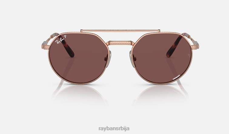 Ray-Ban јацк ии титанијум P0HP1465 наочаре за сунце полирано ружичасто злато/тамно љубичаста мушкарци