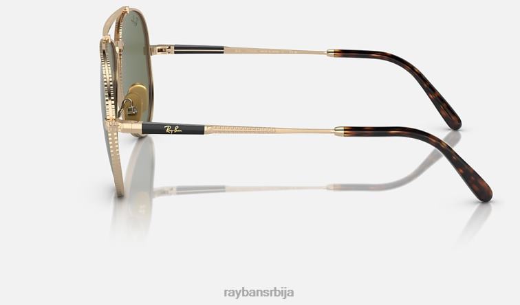 Ray-Ban авиатор ии титанијум P0HP1468 наочаре за сунце полирано златно/зелено мушкарци
