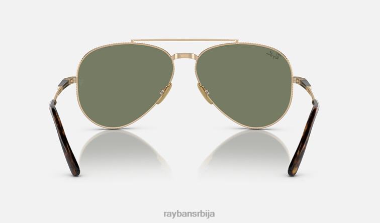 Ray-Ban авиатор ии титанијум P0HP1468 наочаре за сунце полирано златно/зелено мушкарци