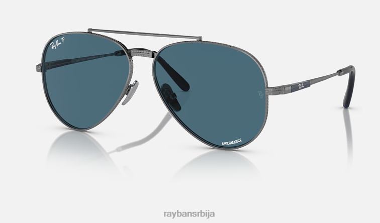 Ray-Ban авиатор ии титанијум P0HP1470 наочаре за сунце углачан гунметал/плаво мушкарци