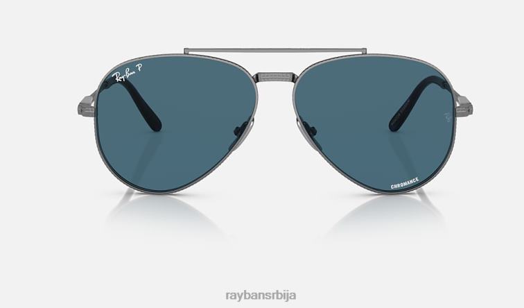 Ray-Ban авиатор ии титанијум P0HP1470 наочаре за сунце углачан гунметал/плаво мушкарци
