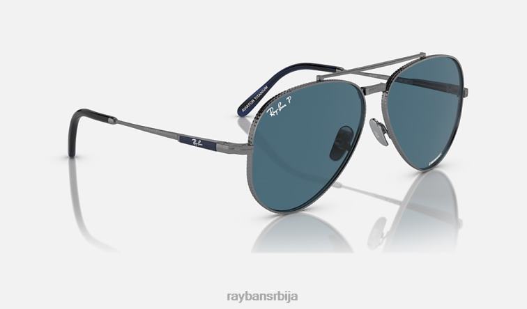 Ray-Ban авиатор ии титанијум P0HP1470 наочаре за сунце углачан гунметал/плаво мушкарци