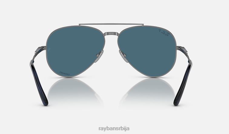 Ray-Ban авиатор ии титанијум P0HP1470 наочаре за сунце углачан гунметал/плаво мушкарци