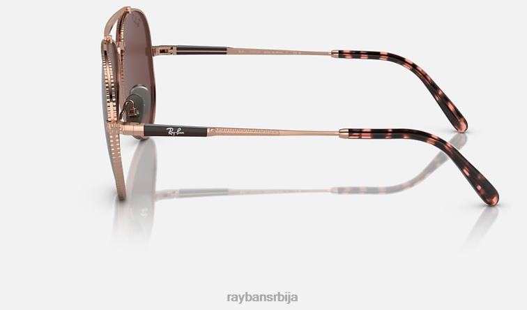 Ray-Ban авиатор ии титанијум P0HP1471 наочаре за сунце полирано ружичасто злато/тамно љубичаста мушкарци