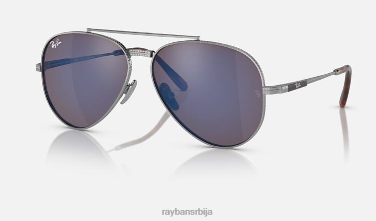 Ray-Ban авиатор ии титанијум P0HP1472 наочаре за сунце полирано сребрно/сиво плаво мушкарци