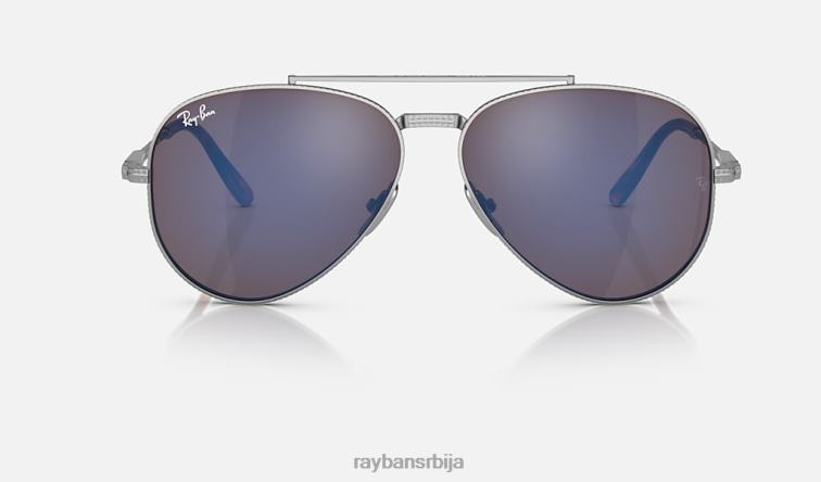 Ray-Ban авиатор ии титанијум P0HP1472 наочаре за сунце полирано сребрно/сиво плаво мушкарци