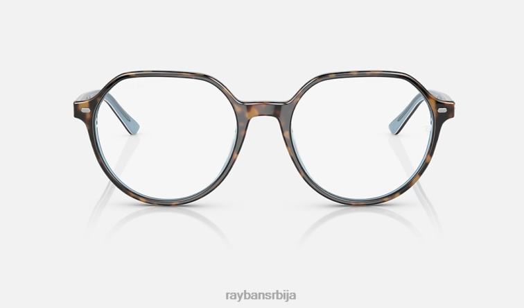 Ray-Ban талиа прелазе P0HP1514 наочаре за сунце углачана хавана на светло плавој/провидној/плавој мушкарци