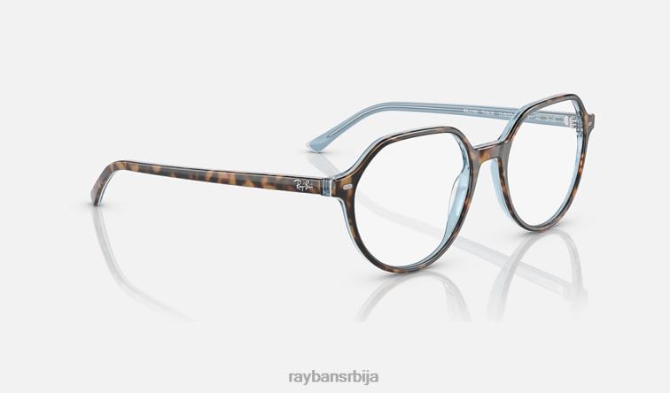 Ray-Ban талиа прелазе P0HP1514 наочаре за сунце углачана хавана на светло плавој/провидној/плавој мушкарци